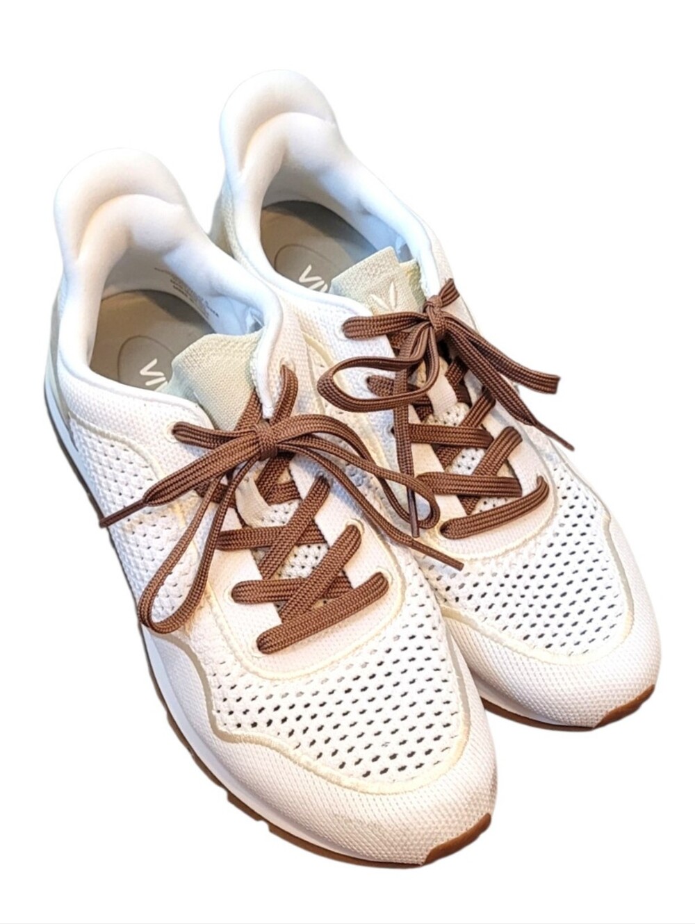 Vivaia White Beige Buff Allday Unisex Slip-On Mesh Sneakers Size US W9/M7.5